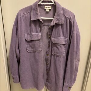 Monki Lavender Corduroy Shirt Jacket